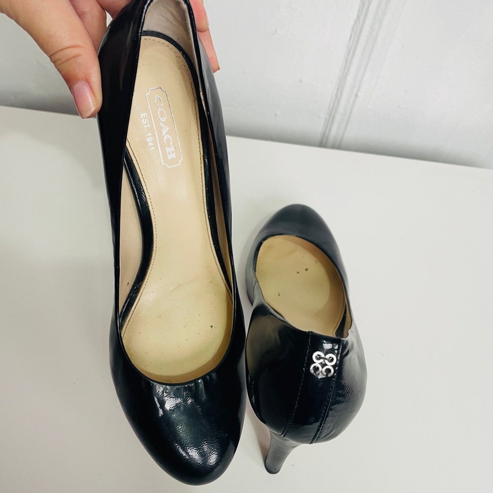 Coach Black Patent Leather Pumps - Picture 2 of 10